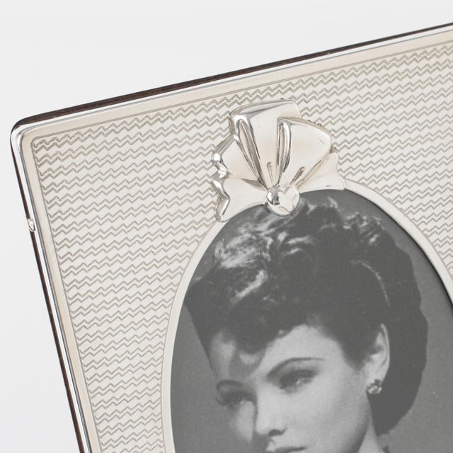 Christian Dior Sterling Silver Two Views Picture Frame with Bow Motif For Sale - Image 11 of 12
