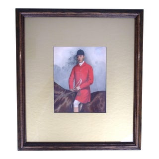 Red Coat Huntsman Watercolour by Joshua Dighton For Sale