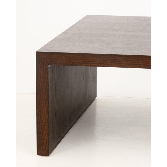 Contemporary Modern Minimalist Wenge Stained Oak Coffee Table For Sale - Image 3 of 8