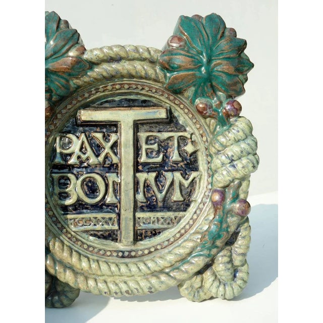 Italian Ceramic Wall Sculpture by Galileo Chini for S. Lorenzo Mugello, 1920s, in Flawless conditions. Designed 1920 to...