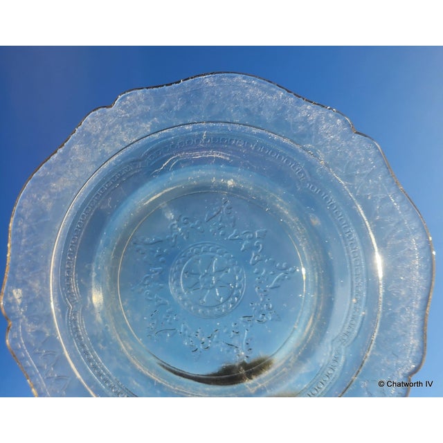 This is a very good set of 7 antique Art-Deco ~ Depression era amber colored glass bread & butter plates made by the...