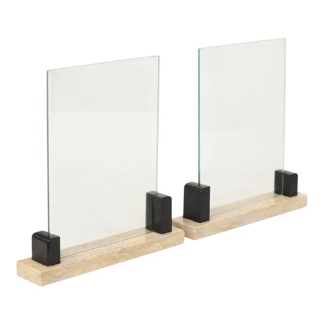 Art Deco Photo Frames in Black and Beige Marble, 1930s, Set of 2 For Sale - Image 3 of 18