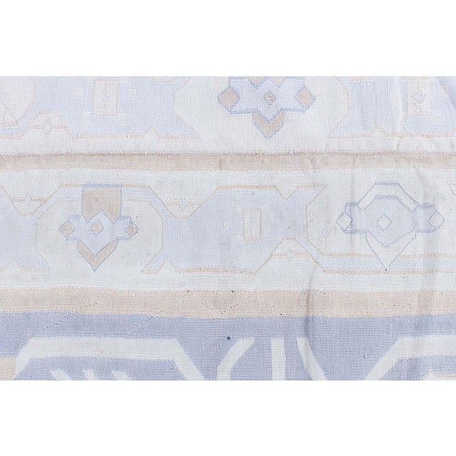 Doris Leslie Blau Vintage Indian Dhurrie Soft Beige Flatweave Cotton Carpet For Sale - Image 9 of 11