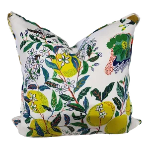 Contemporary Schumacher Citrus Garden Pillow Cover
