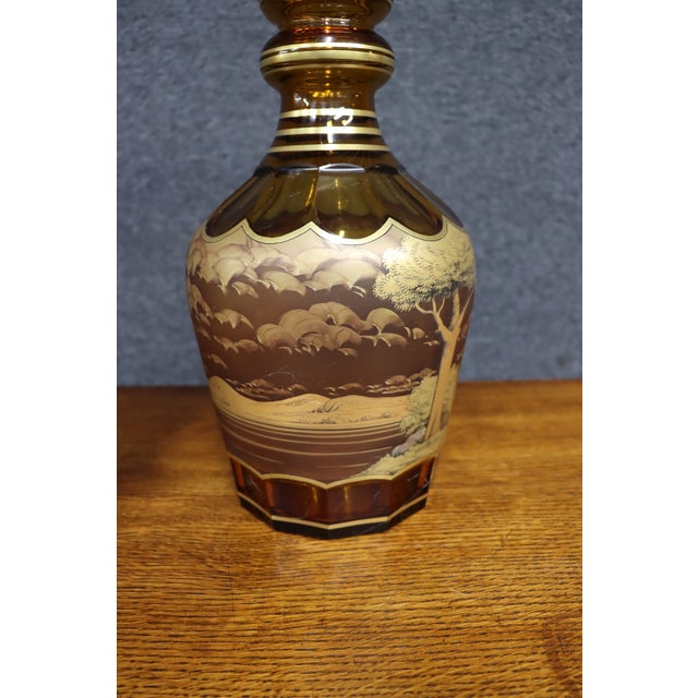 Late 20th Century Bohemian Glass Decanter and Vase Set With Horse-Drawn Carriage Scenes, Set of 3 For Sale - Image 16 of 18