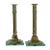 Brass & Glass Candleholders, 1950s, Set of 2 For Sale
