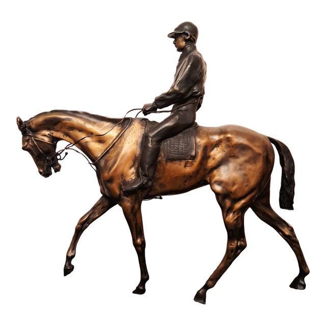 Late 19th Century Bronze Statue by Pierre Jules Mene "After the Race" For Sale