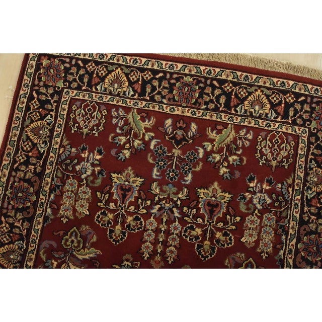 Fine Sarouk Rug 3′ X 5′ Red Wool Traditional Hand-Knotted Oriental Carpet For Sale In Philadelphia - Image 6 of 12