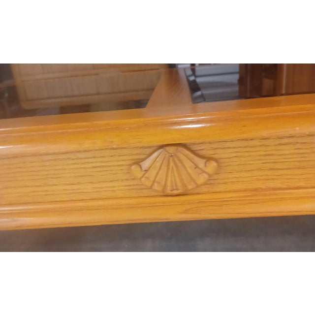 Wood 1990s Oak Coffee Table With Glass Inserts For Sale - Image 7 of 7