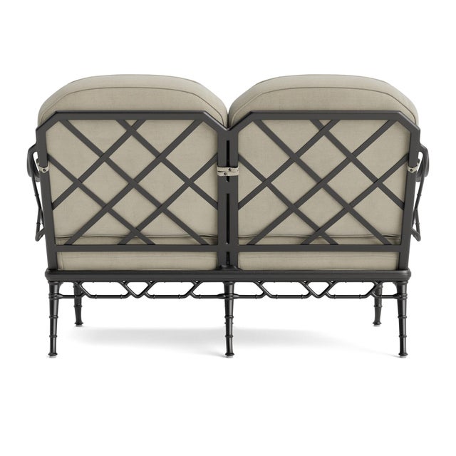 Brown Jordan Brown Jordan Calcutta Loveseat, Textured Pewter frame with Fusion Meadow fabric For Sale - Image 4 of 11