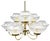Vintage Glass and Brass Chandelier with Nine Heads, 1960s For Sale