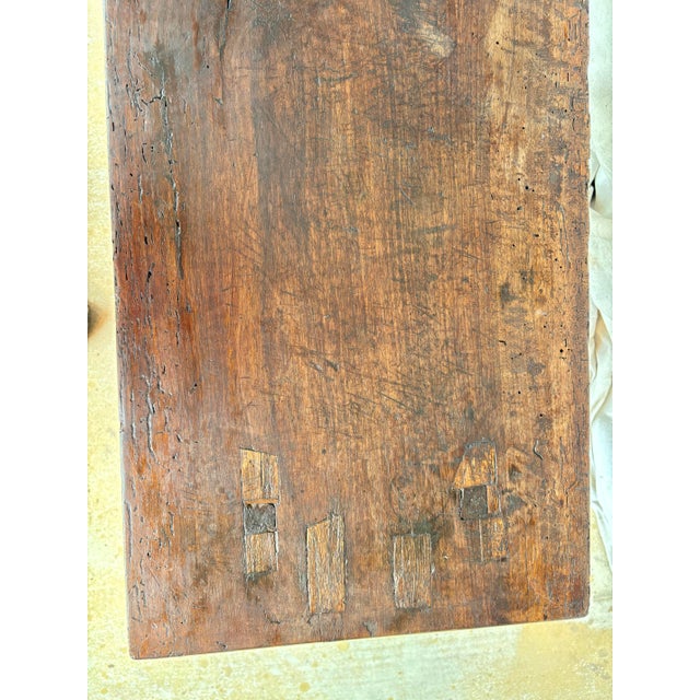 Early 20th Century French Walnut Bread Cutting Board Side Table For Sale - Image 11 of 12