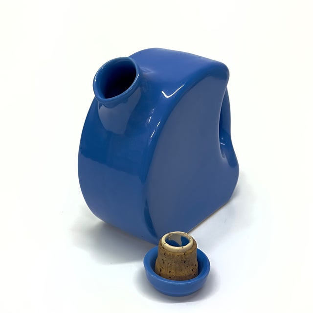 Vintage Slim Blue Ceramic Vessel Curation - Group of 3 For Sale - Image 11 of 11