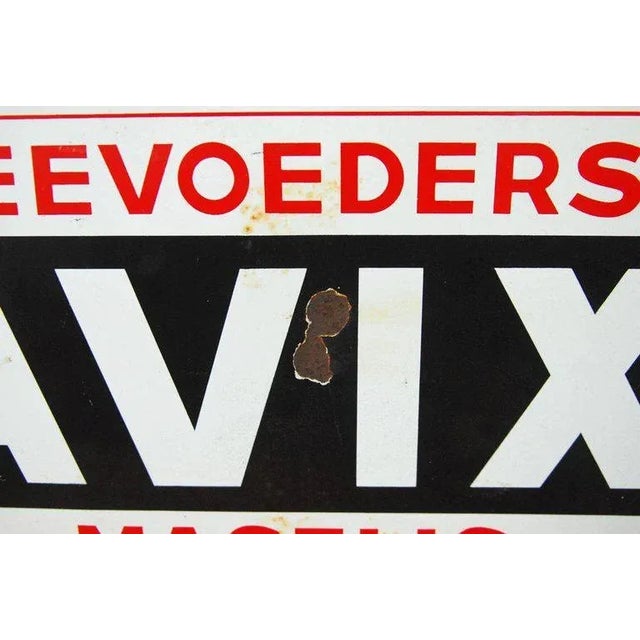 Antique Dutch Metal Farm Animal Feed Sign For Sale - Image 5 of 11