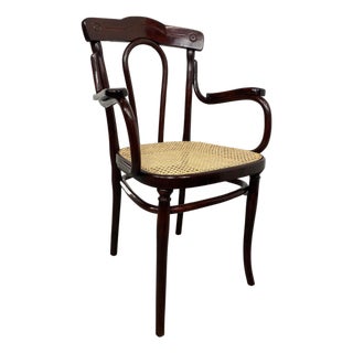 Office Chair with Rattan Seat from Thonet, 1890s For Sale