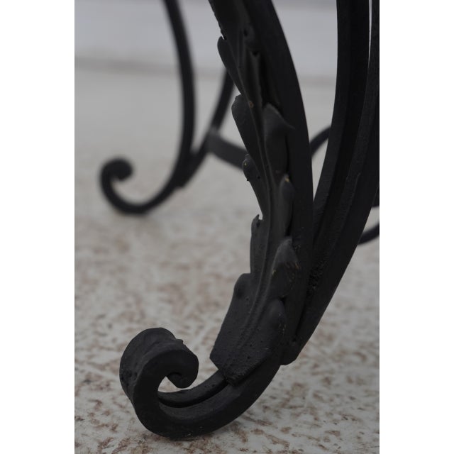 1960s Wrought Iron Marble Top Console Foyer Table For Sale - Image 5 of 12