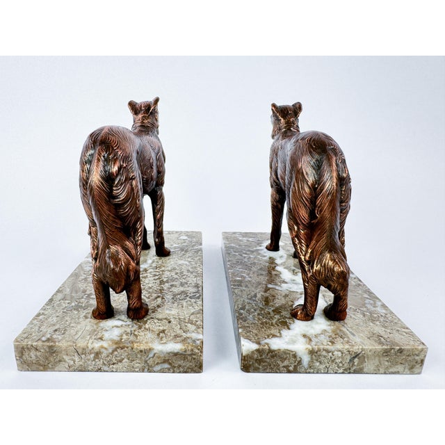 Art Deco French Art Deco Barzoi Dog Bookends, Circa 1930 For Sale - Image 3 of 12