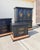 Make a bold statement with this solid wood vintage bedroom set, refinished in a rich black with original brass hardware....