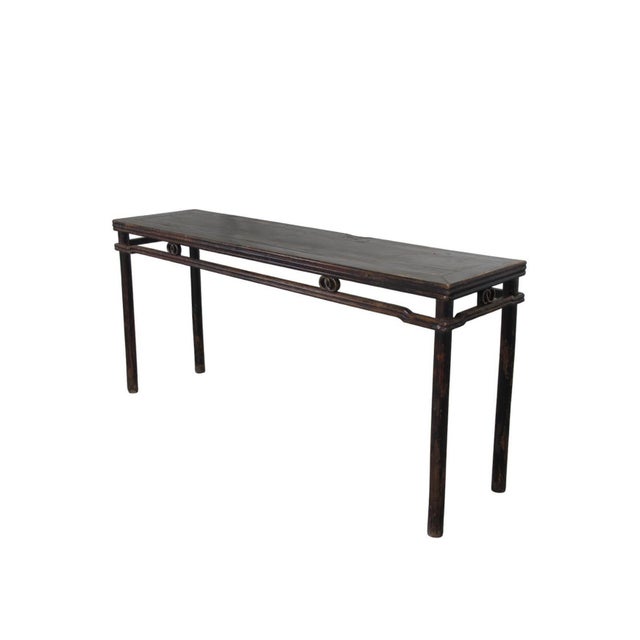 Chinese 72" Long Antique Elm Console Table For Sale - Image 3 of 10