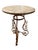 French Scroll French Style Wrought Iron + Travertine Accent Table For Sale - Image 3 of 6