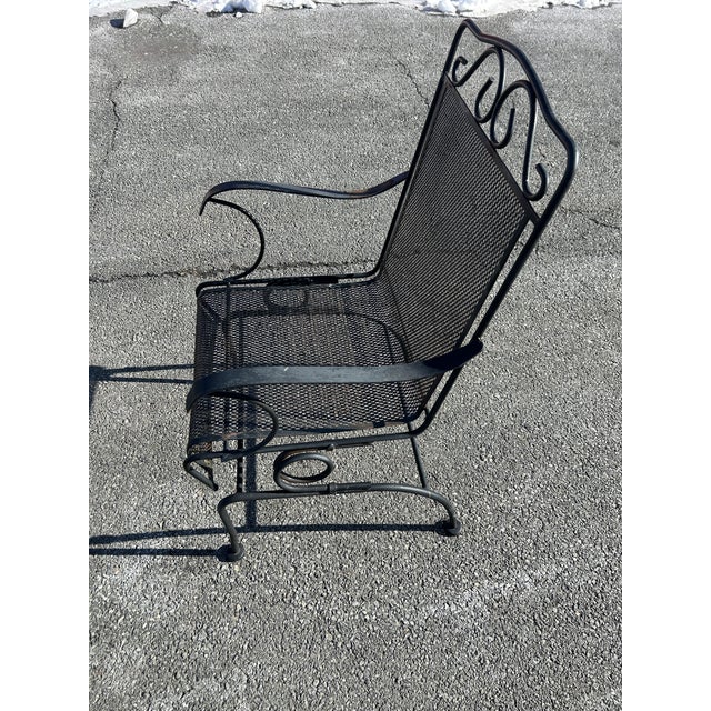 1960s Vintage Wrought Iron Pato Set Table & 4 Rockers For Sale - Image 5 of 6