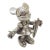 Vintage Italian Handmade Genuine Silver Minnie With Umbrella Character Figurine Sculpture, Made in Arezzo (Ar, Tuscany) For Sale