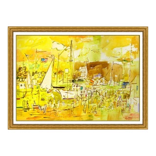 Mid 20th Century Harbor Golden Hour, Francis Chapin For Sale