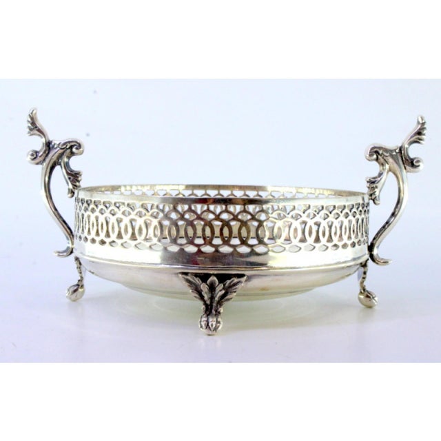 Silver Candy Box with Wire Rack, Handles with Applications and Claw-Shaped Feet, in Very Good conditions. Designed 1920 to...