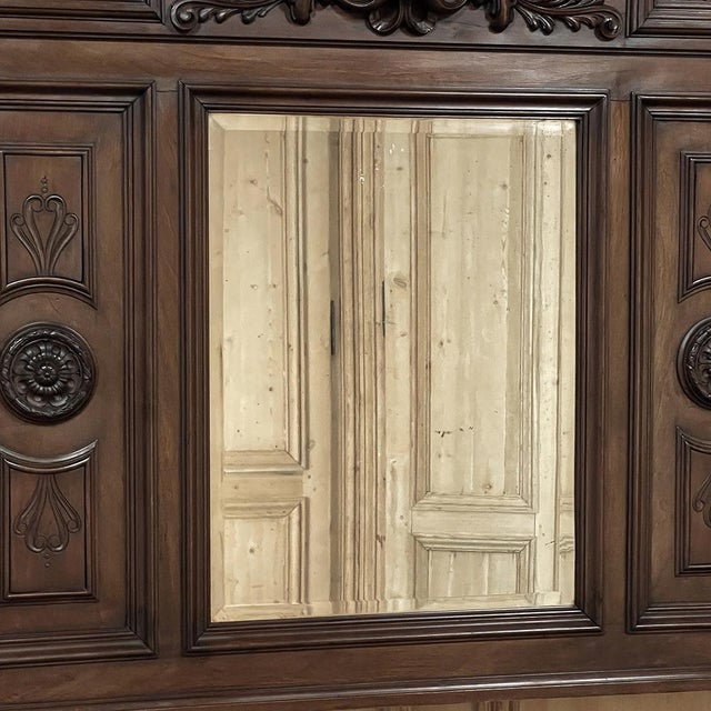 Antique Italian Renaissance Revival Walnut Mantel Mirror For Sale - Image 9 of 17