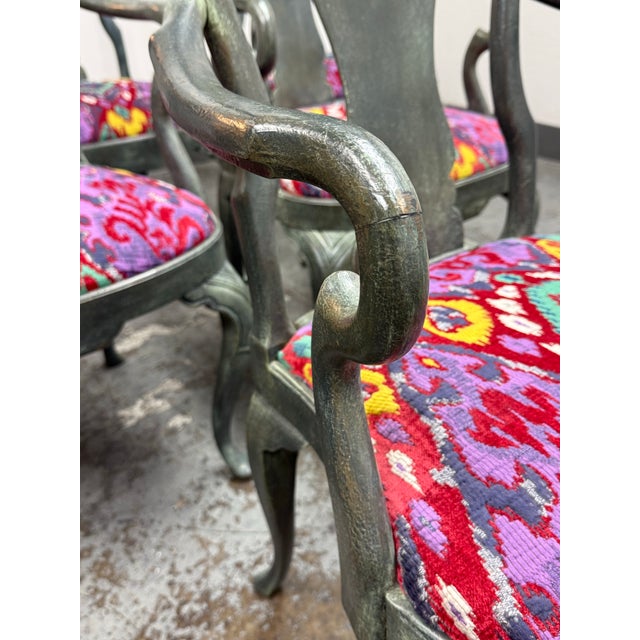 Custom Queen Anne Revival Upholstered Armchairs, Set of Six For Sale - Image 9 of 12