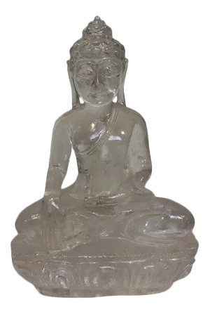 Solid Clear Rock Crystal Buddha Statue
