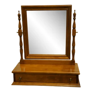 Ethan Allen Heirloom Nutmeg Maple Colonial Early American 19" Shaving / Jewelry Mirror 10-5030