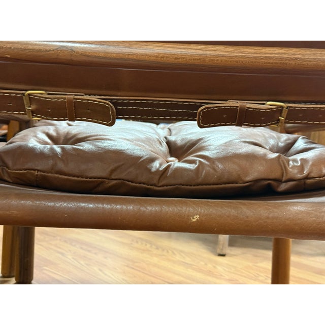 Nice Clean Pair of 1970’s Attributed to Arne Norell Sirocco Chairs in Brown Leather & Rosewood For Sale - Image 16 of 18