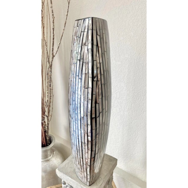 Contemporary Circa 1980 Tessellated Abalone Shell Vase - Vietnam For Sale - Image 3 of 12