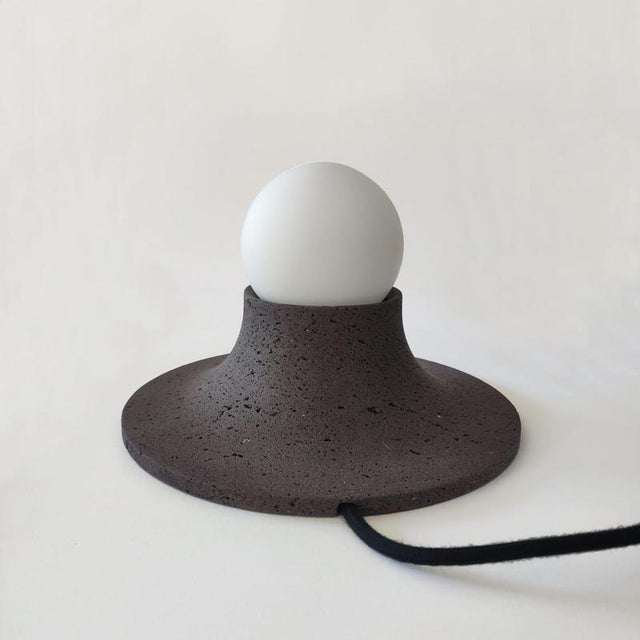 Contemporary Basalte Natural Lava Stone Wall Lamp by Clemence Birot For Sale - Image 3 of 18