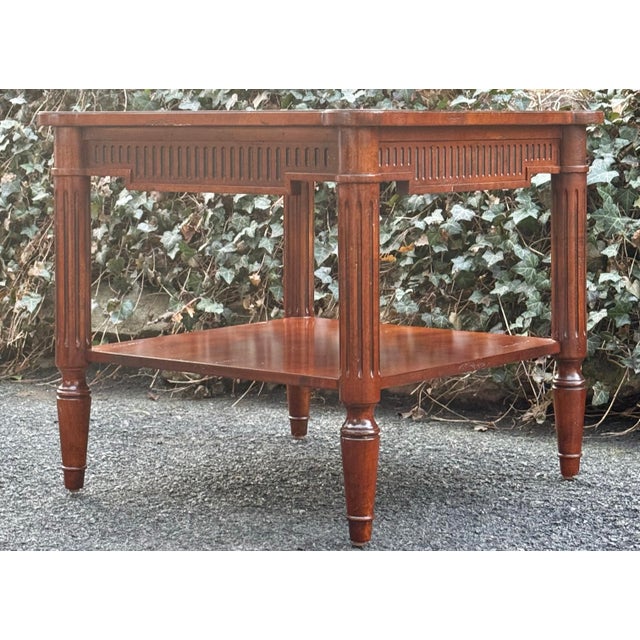 Traditional Vintage French Regency Cherry End Table For Sale - Image 3 of 9