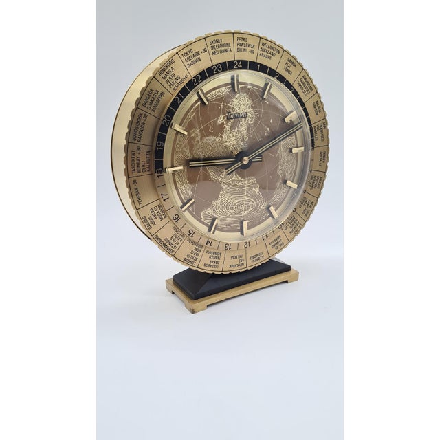Swiss Condor Table Clock with World Map, 1950s For Sale - Image 13 of 15