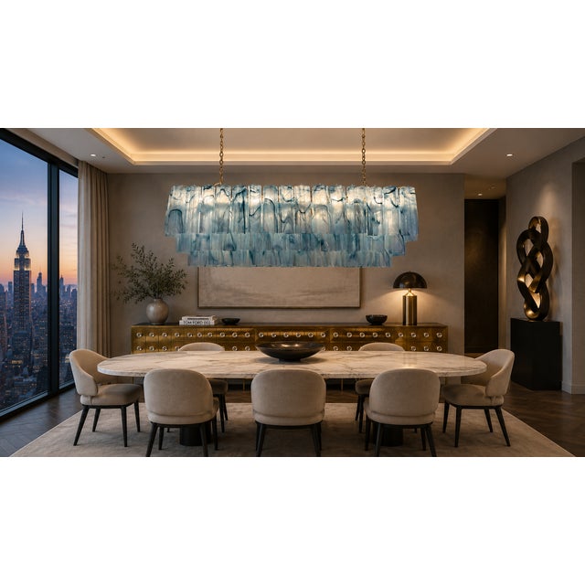 Italian Pendant Light in Blue Murano Glass from Justfurnituress SRL For Sale - Image 11 of 12