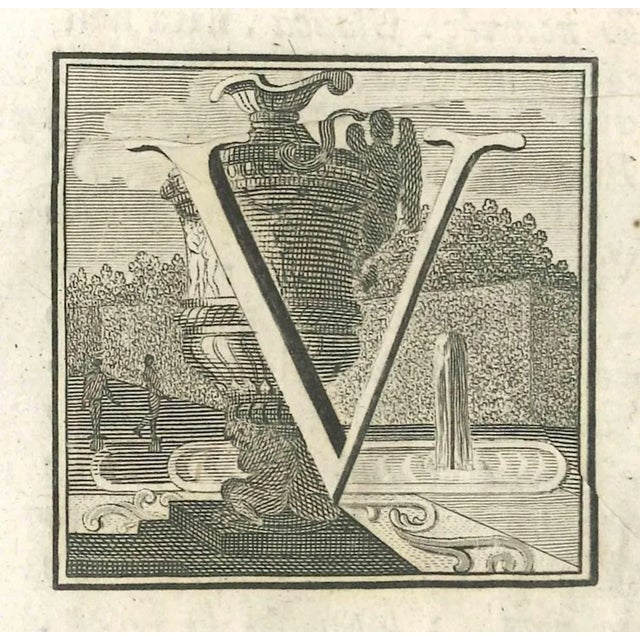 Letter of the Alphabet V, from the series "Antiquities of Herculaneum", is an etching on paper realized by Various Authors...