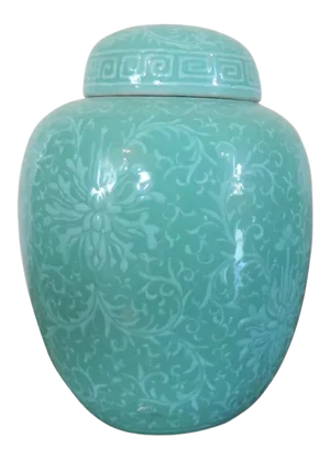 19th Century Chinese Porcelain Jar in Monochrome Mint Green Glaze