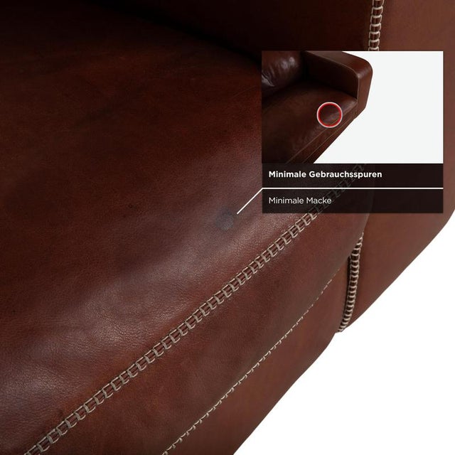 Three-Seater Leather Brown Couch from Machalke Valentino For Sale - Image 10 of 18