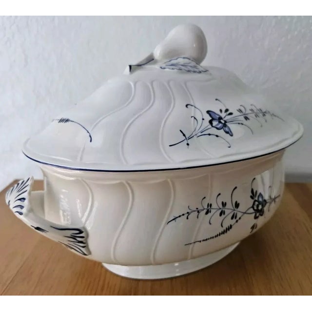 Vintage MCM Villeroy & Boch Vieux Luxembourg Porcelain Oval Tureen & Lid Covered Server For Sale In Phoenix - Image 6 of 11