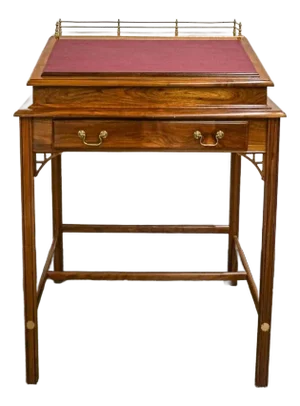 George III Style Mahogany and Tooled Leather Inset Architect Desk or Lectern