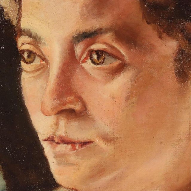 19th Century Female Portrait, 1892, Oil Painting on Canvas, Framed For Sale - Image 5 of 12