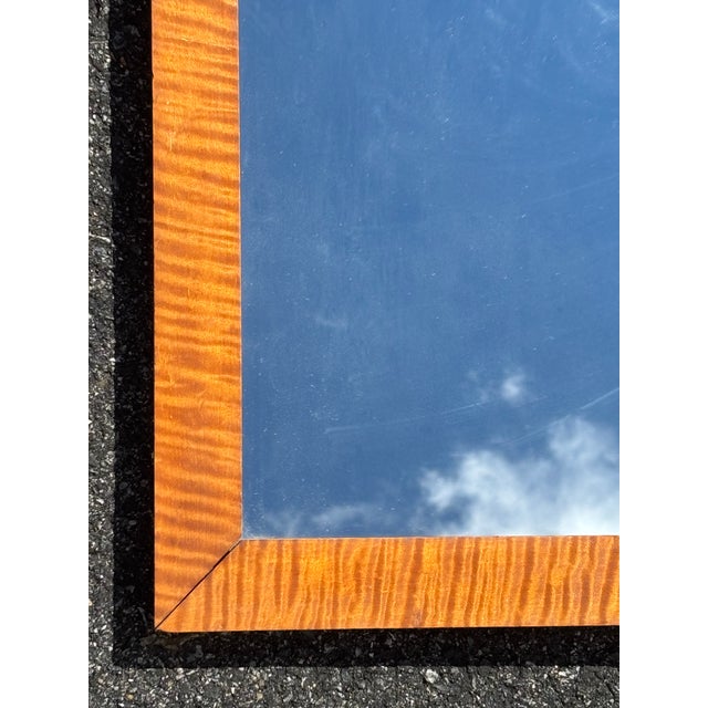 Wood Original 19th C. American Figured Tiger Maple Wall Mirror For Sale - Image 7 of 8
