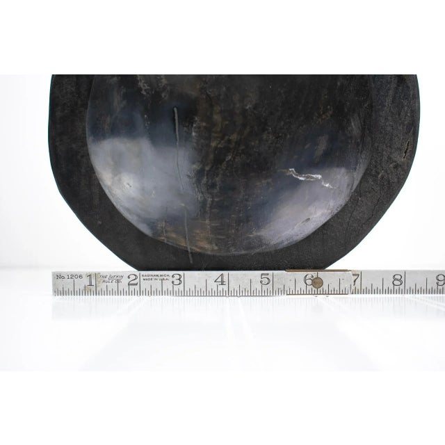 Wood Petrified Carved & Polished Black Wood Bowl For Sale - Image 7 of 12