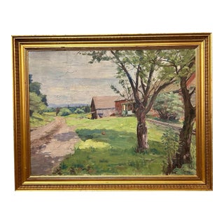 Vintage Impressionist Landscape Painting For Sale