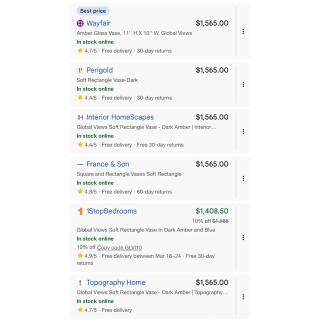 Global Views “Soft Rectangle Vase” Smoke Gray Handblown Polish Art Glass For Sale - Image 10 of 12