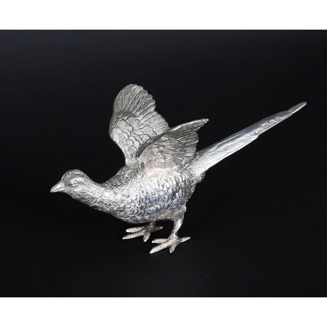 Vintage Sterling Silver Pheasants from Edward Barnard & Sons, London, 1971, Set of 2 For Sale - Image 12 of 16