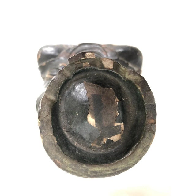 Mid 19th Century King Enma Carved Oriental Figure For Sale - Image 10 of 12